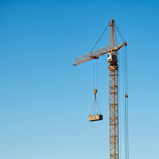 Grúa de construcción elevando carga pesada
